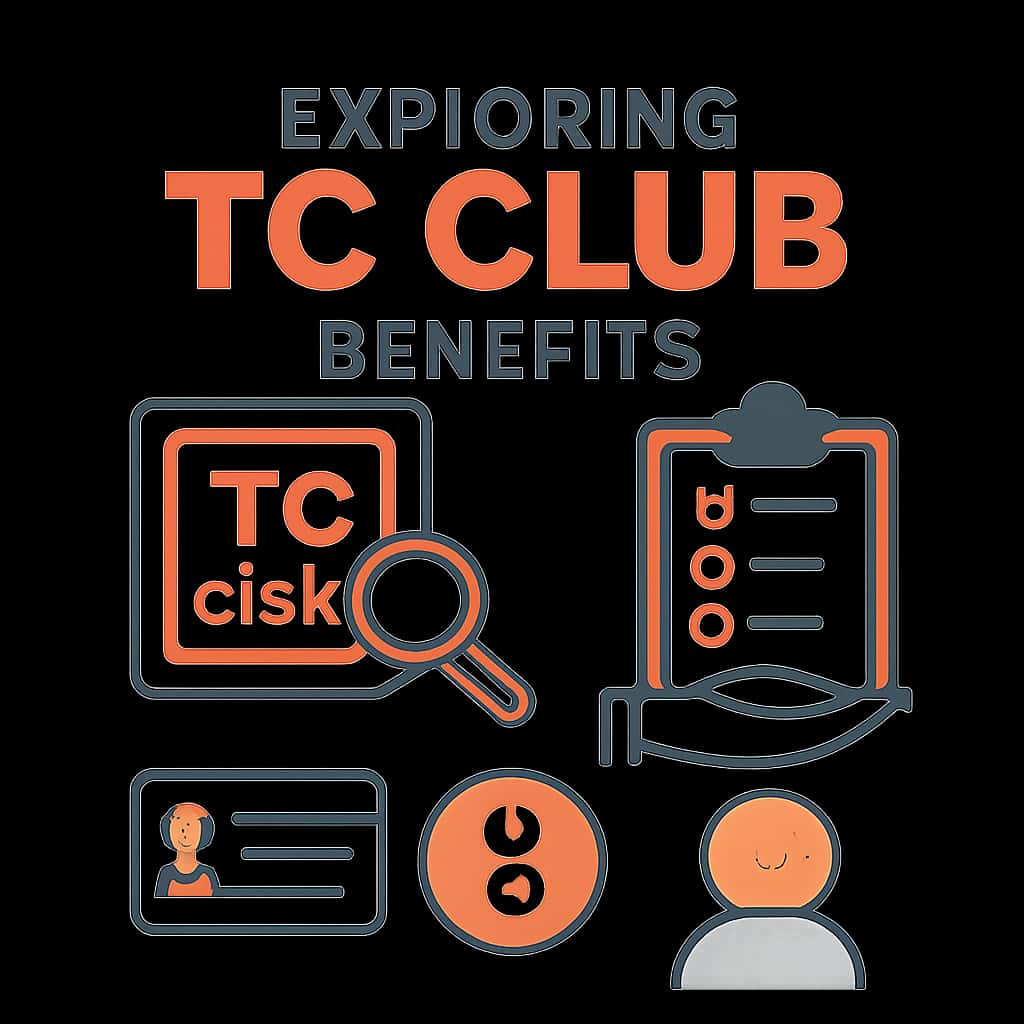 An illustration detailing TC Club benefits.
