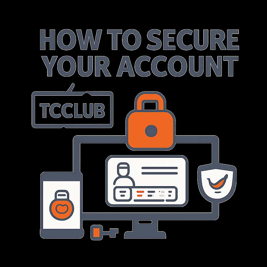 An educational diagram illustrating account security steps for TC Club.