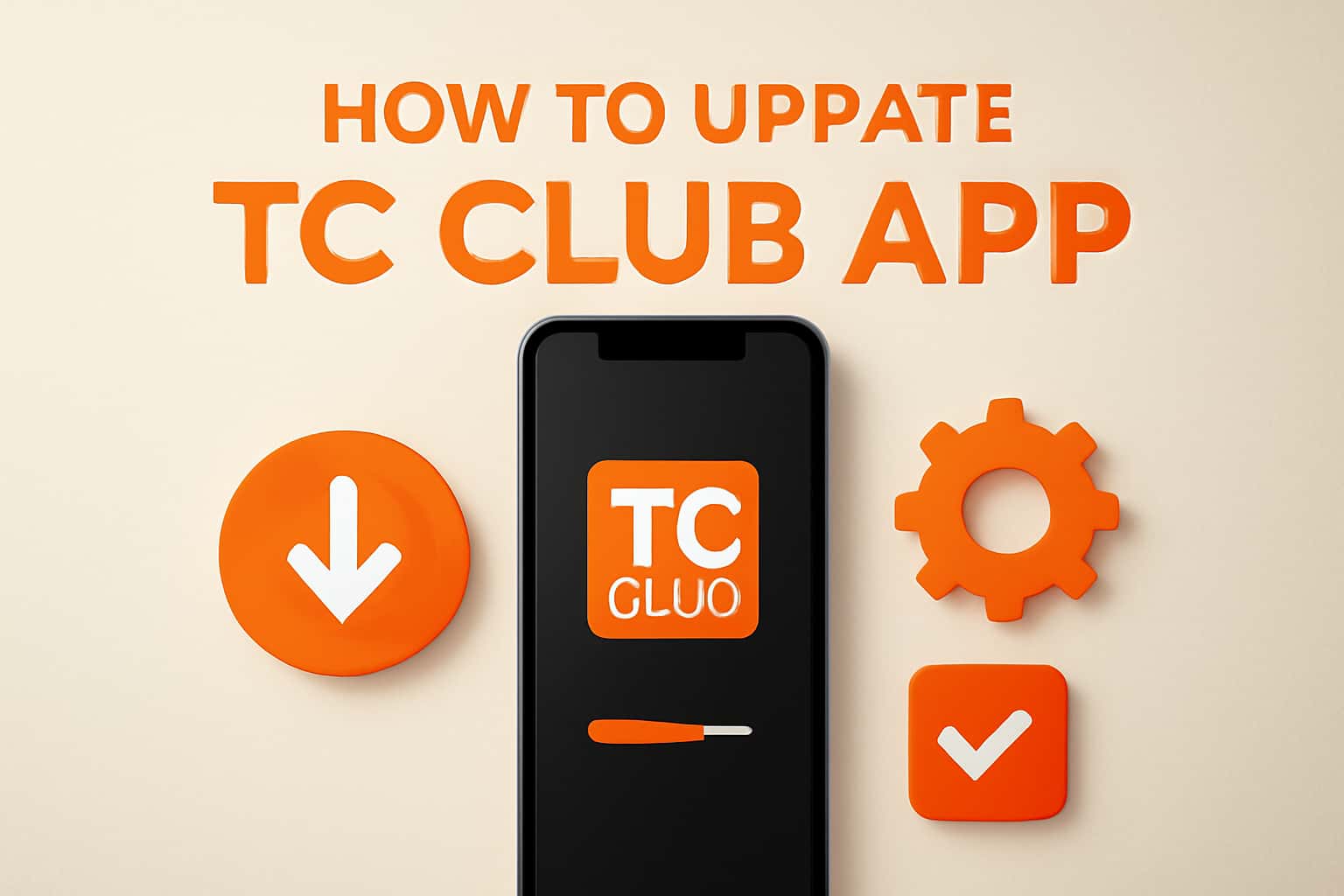 An informational scene on updating the TC Club app.