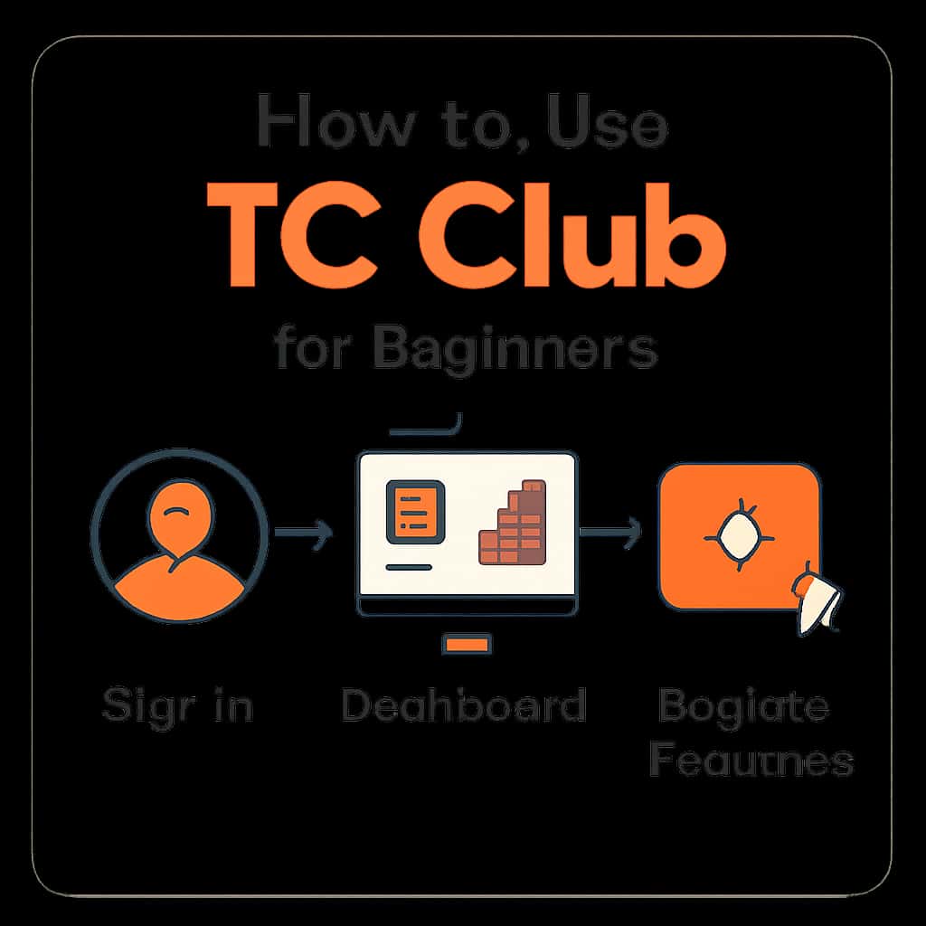 An educational diagram illustrating the key functionalities of TC Club.