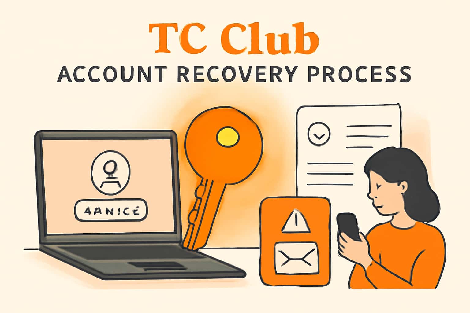 Informational visual on TC Club Account Recovery Process