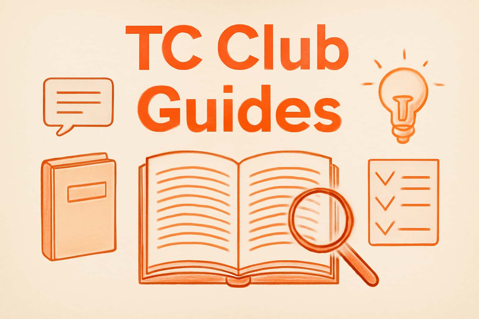 A futuristic representation of TC Club Guides with the text 'TC Club' prominently displayed.
