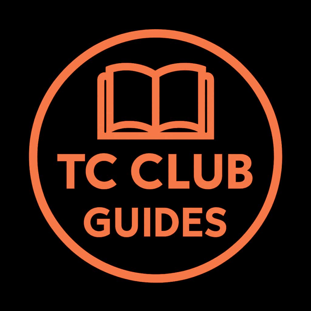 An icon symbolizing TC Club Guides with clear text.