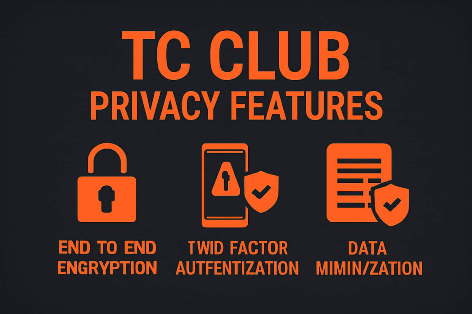 An informative image illustrating TC Club Privacy Features.